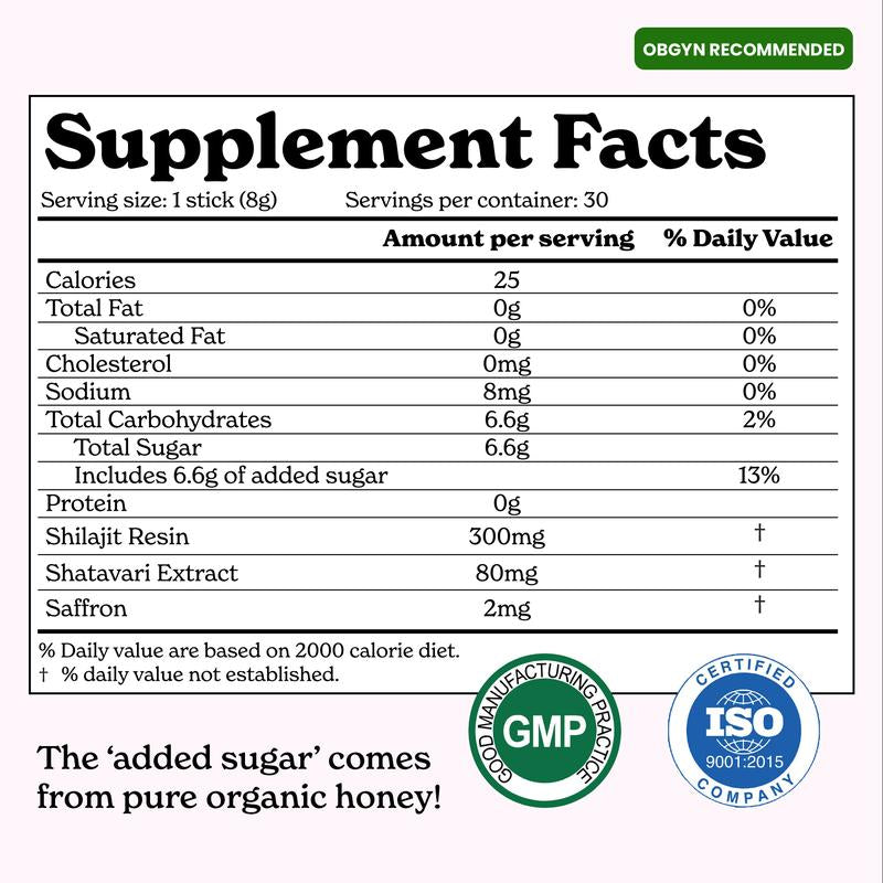 BioCareEssential Award winning SHE-lajit Honey Sticks